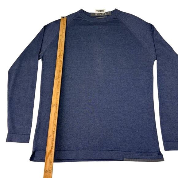 Thinple Sweater Womens Large Blue Thinking Simple Long Sleeve Cashmere Silk - Picture 5 of 11